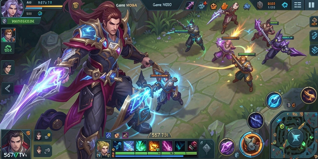 Tangkapan layar gameplay 567TV menampilkan pertarungan seru antar tim.