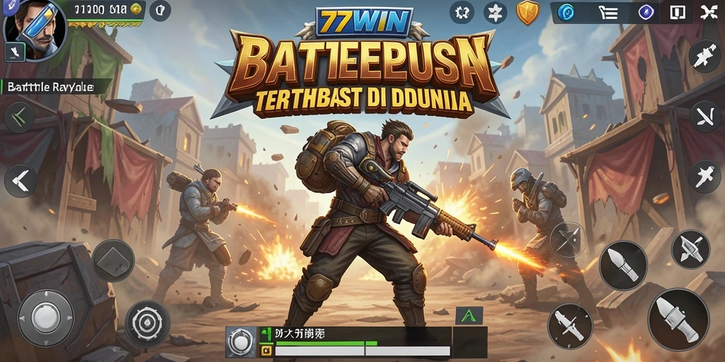 Gameplay intens dari 77WIN dalam pertempuran Battle Royale.