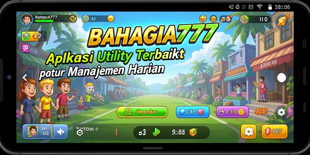 Tampilan utama BAHAGIA777 dengan fitur pengingat dan manajemen tugas.