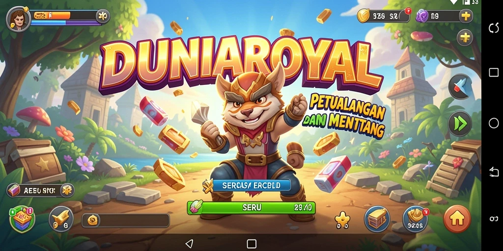 Screenshot DUNIAROYAL menunjukkan gameplay Arcade yang seru dan menantang.