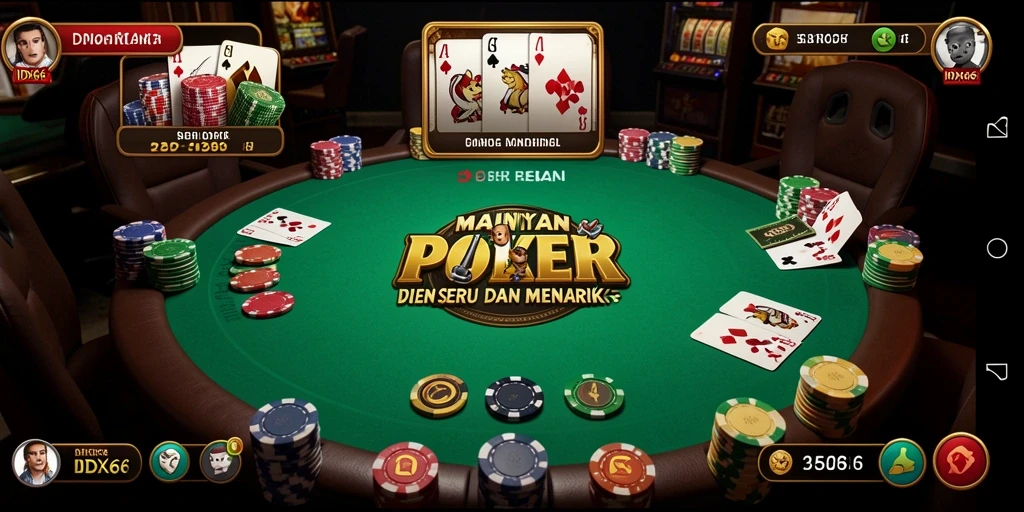 Tampilan gameplay Poker yang menegangkan di IDX66.