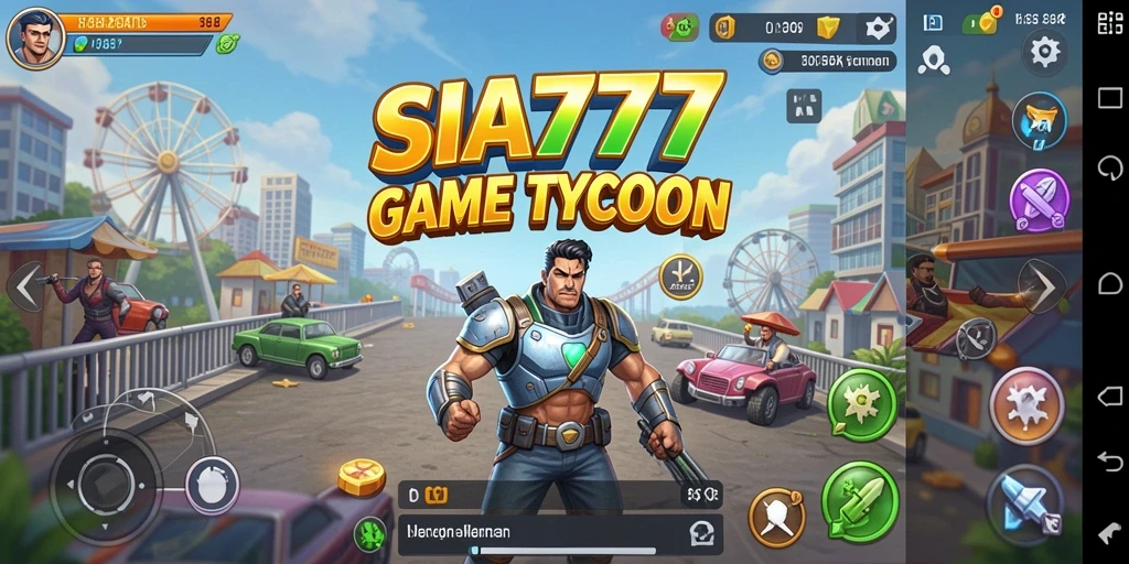 Tampilan gameplay SIA777 dengan grafis menawan dan manajemen bisnis.