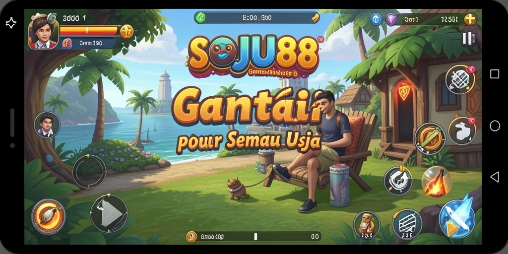 Tampilan gameplay SOJU88 yang penuh warna dan menarik.