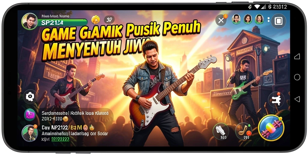 Tampilan gameplay SP212 dengan berbagai tantangan musik menarik.